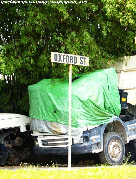 old road sign at seletar camp