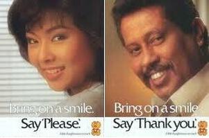 bring on a smile, say please thank you 1985