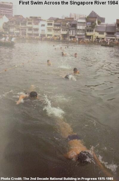 first swim across singapore river 1984