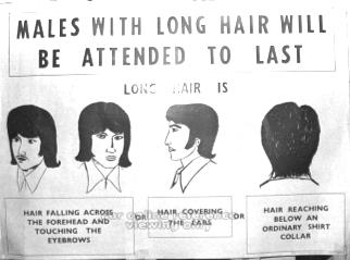 males with long hair will be attended to last 1972