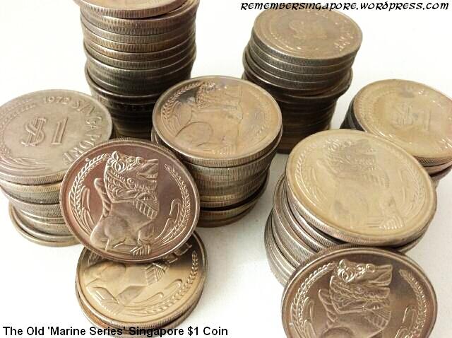 old singapore marine series 1-dollar coins