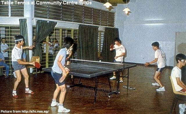 table tennis at community centre 1980s