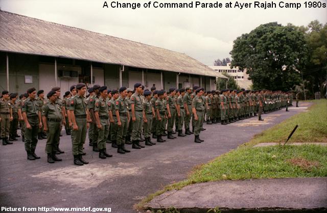 change of command parade at ayer rajah camp 1980s