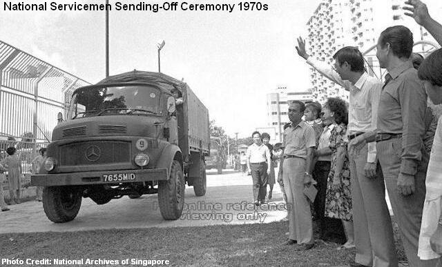 national servicemen send-off ceremony 1970s