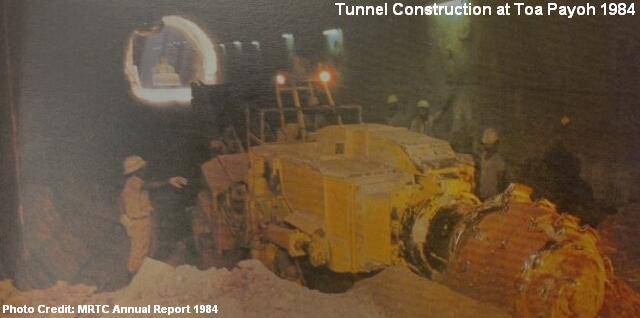 tunnel construction at toa payoh 1984
