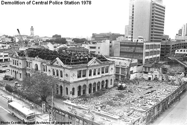demolition of central police station 1978