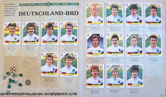 panini world cup italia 90 germany