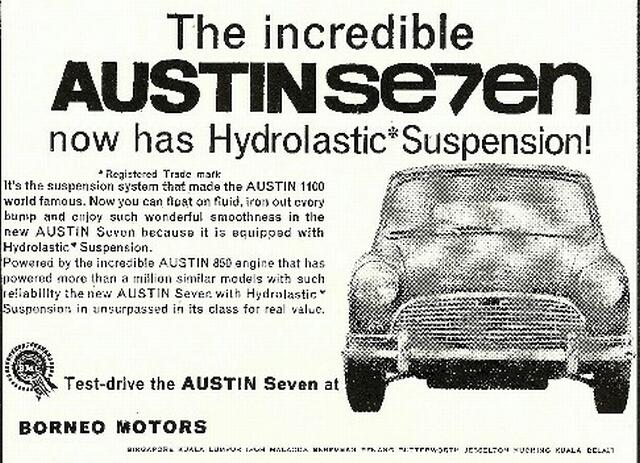 borneo motors austin mini advert 1960s