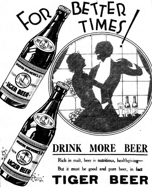 tiger beer advert 1933