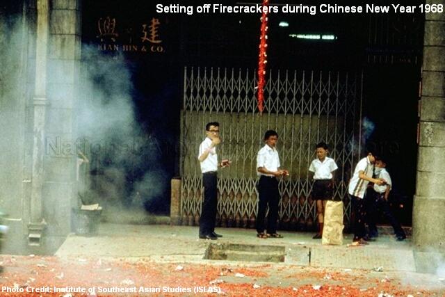 firecrackers during chinese new year 1968