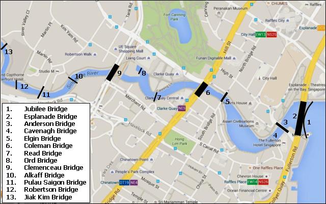 bridges of singapore river