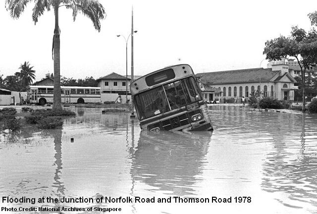 flooding junction of norfolk road thomson road 1978