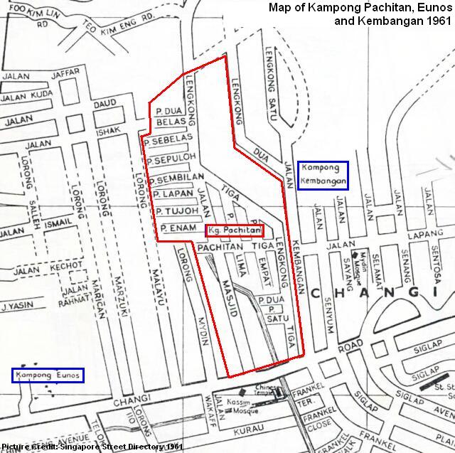 map of kampong pachitan eunos kembangan 1961