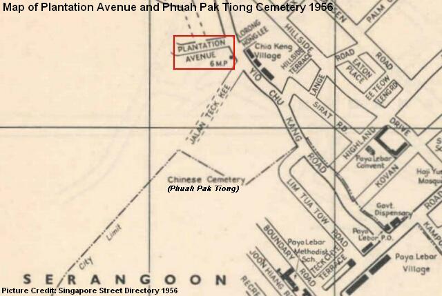 plantation avenue phuah pak tiong cemetery map 1956
