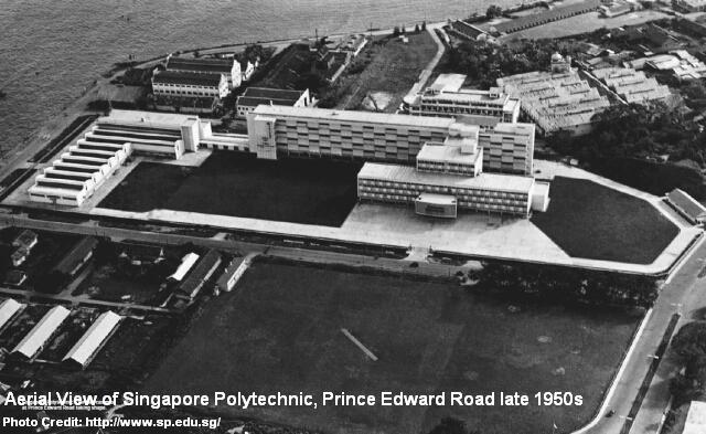 singapore polytechnic prince edward road aerial view late 1950s