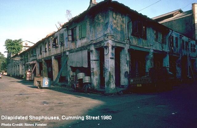 dilapidated shophouses cumming street 1980