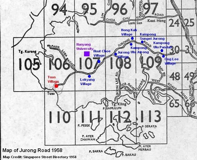 jurong road map 1958